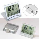 Digital thermometer, clock and calendar, for interior, silver color